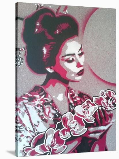 Marble Geisha-Abstract Graffiti-Stretched Canvas