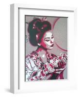 Marble Geisha-Abstract Graffiti-Framed Giclee Print