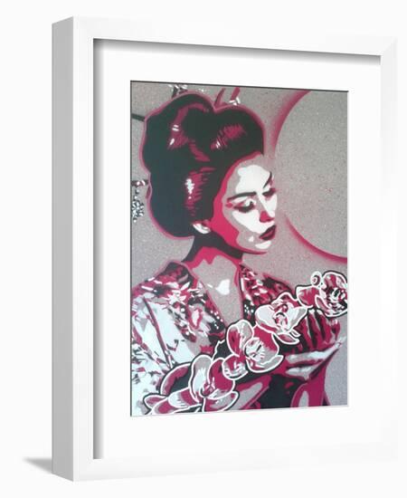 Marble Geisha-Abstract Graffiti-Framed Giclee Print