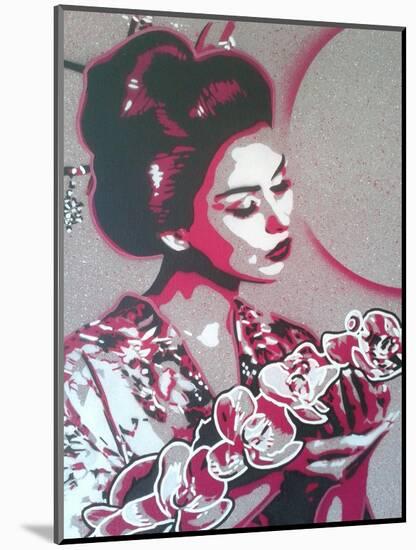 Marble Geisha-Abstract Graffiti-Mounted Giclee Print