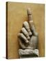 Marble Hand from Colossal Figure of Emperor Constantine the Great (306-337 CE)-null-Stretched Canvas