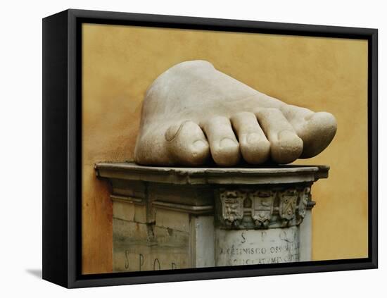 Marble Hand from Colossal Figure of Emperor Constantine the Great (306-337 CE)-null-Framed Stretched Canvas