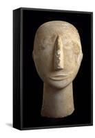 Marble Head from Amorgos, Greece, Cycladic Culture, 3rd Millennium BC-null-Framed Stretched Canvas