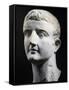 Marble Head of Emperor Tiberius, Artifact Uncovered in Pergamon, Turkey-null-Framed Stretched Canvas