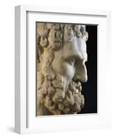 Marble Head of Heracles, Copy of Greek Original by Lysippus, Detail-null-Framed Giclee Print