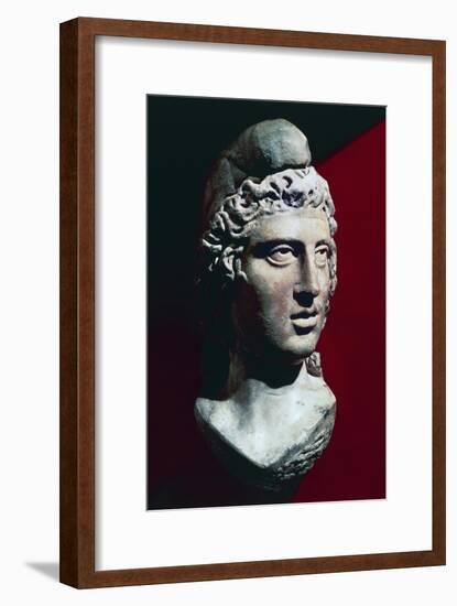 Marble Head of Mithras, Artifact Uncovered in Temple of Mithras in Walbrook, England-null-Framed Giclee Print