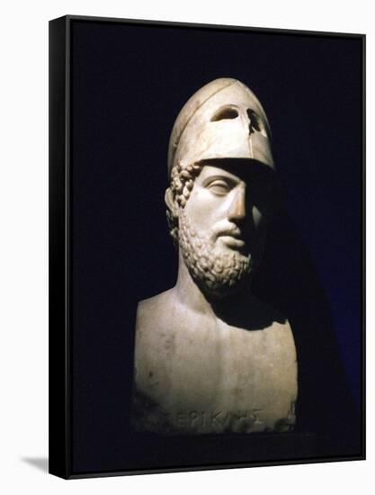 Marble Portrait Bust of Perikles, Athenian Statesman (C490-429 B), Roman, 2nd Century Bc-null-Framed Stretched Canvas