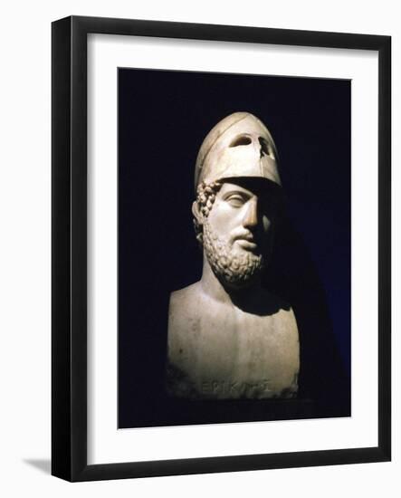 Marble Portrait Bust of Perikles, Athenian Statesman (C490-429 B), Roman, 2nd Century Bc-null-Framed Photographic Print