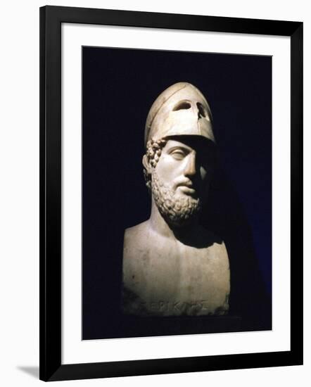 Marble Portrait Bust of Perikles, Athenian Statesman (C490-429 B), Roman, 2nd Century Bc-null-Framed Photographic Print