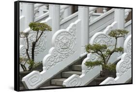 Marble railings in Confucius Temple, Taichung, Taiwan-Keren Su-Framed Stretched Canvas