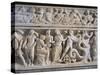 Marble Sarcophagus with Relief Depicting Legend of Triptolemus, Detail-null-Stretched Canvas