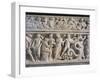 Marble Sarcophagus with Relief Depicting Legend of Triptolemus, Detail-null-Framed Giclee Print