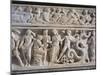 Marble Sarcophagus with Relief Depicting Legend of Triptolemus, Detail-null-Mounted Giclee Print