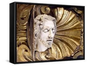 Marble Sculpture Depicting Head of St John the Baptist-Pierre Puget-Framed Stretched Canvas