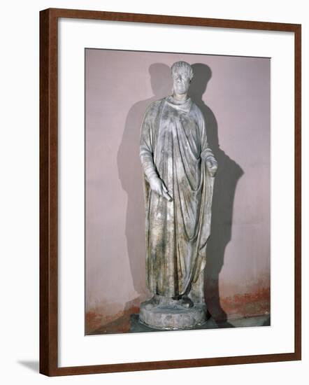 Marble Statue Depicting a Magistrate, from Afrodisia, Turkey-null-Framed Giclee Print