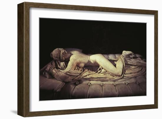 Marble Statue Depicting a Sleeping Hermaphroditus-null-Framed Giclee Print