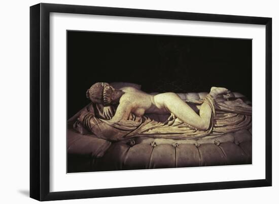 Marble Statue Depicting a Sleeping Hermaphroditus-null-Framed Giclee Print