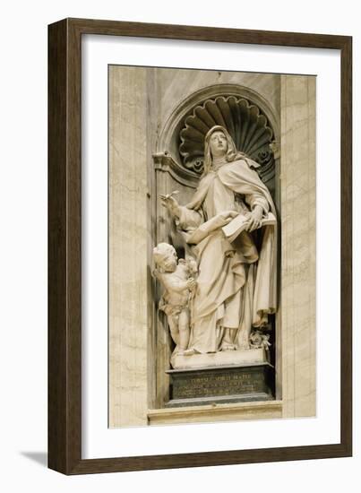 Marble Statue in Central Nave of St. Peter's Basilica, Rome, Vatican City, 16th-17th Century-null-Framed Giclee Print