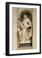 Marble Statue in Central Nave of St. Peter's Basilica, Rome, Vatican City, 16th-17th Century-null-Framed Giclee Print