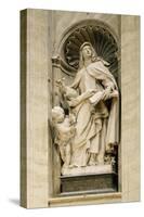 Marble Statue in Central Nave of St. Peter's Basilica, Rome, Vatican City, 16th-17th Century-null-Stretched Canvas