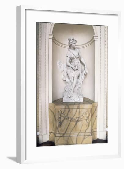 Marble Statue in Niche, Chabert Castle-null-Framed Giclee Print