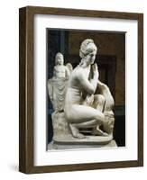 Marble Statue of Aphrodite Bathing, Copy from Greek Bronze Original by Doidalsas-null-Framed Giclee Print