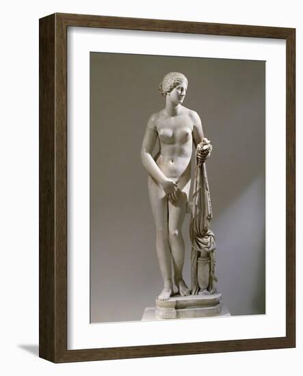 Marble Statue of Aphrodite of Cnidus, Copy of a Greek Original by Praxiteles-null-Framed Giclee Print