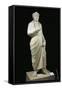 Marble Statue of Emperor Julian the Apostate, Wearing Greek Philosopher Toga and Pagan Priest Crown-null-Framed Stretched Canvas