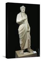 Marble Statue of Emperor Julian the Apostate, Wearing Greek Philosopher Toga and Pagan Priest Crown-null-Stretched Canvas