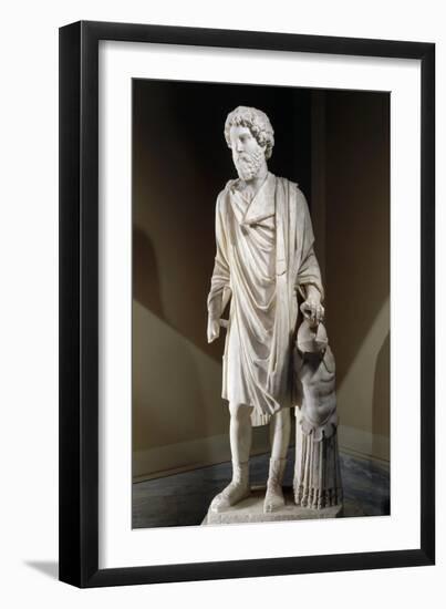 Marble Statue of Emperor Marcus Aurelius-null-Framed Giclee Print