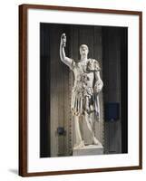Marble Statue of Emperor Trajan with Armor-null-Framed Giclee Print