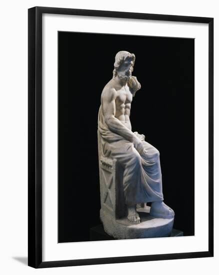 Marble Statue of Enthroned Zeus, from Demirci, Turkey-null-Framed Giclee Print