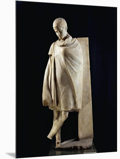 Marble Statue of Ephebe Athlete Wrapped in Chlamys, from Aydin-null-Mounted Giclee Print