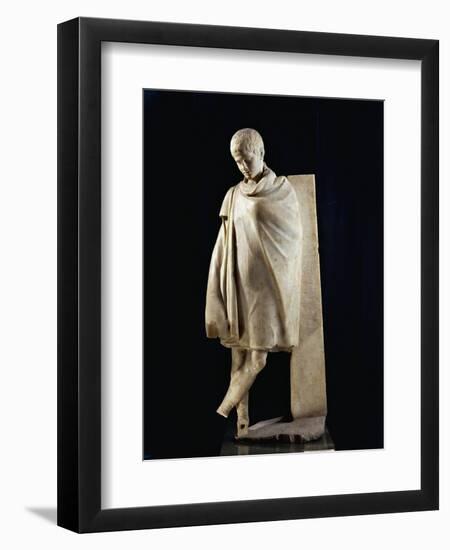 Marble Statue of Ephebe Athlete Wrapped in Chlamys, from Aydin-null-Framed Premium Giclee Print