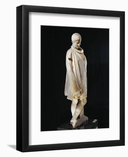 Marble Statue of Ephebe Athlete Wrapped in Chlamys, from Aydin-null-Framed Premium Giclee Print