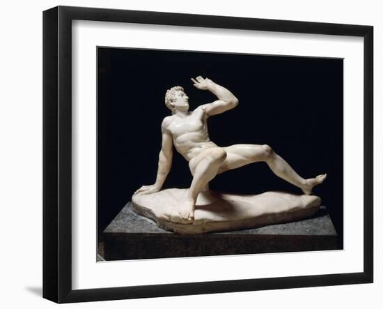 Marble Statue of Falling Gaul, Roman Copy of Pergamon School Original-null-Framed Giclee Print