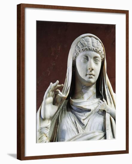 Marble Statue of Messalina Holding Britannicus, from Rome Surroundings, Detail-null-Framed Giclee Print