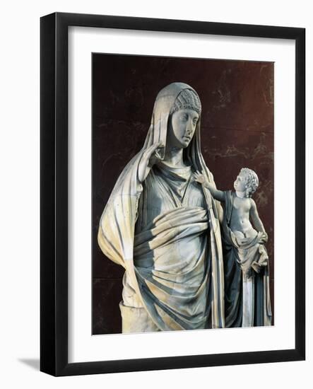 Marble Statue of Messalina Holding Britannicus, from Rome Surroundings, Detail-null-Framed Giclee Print