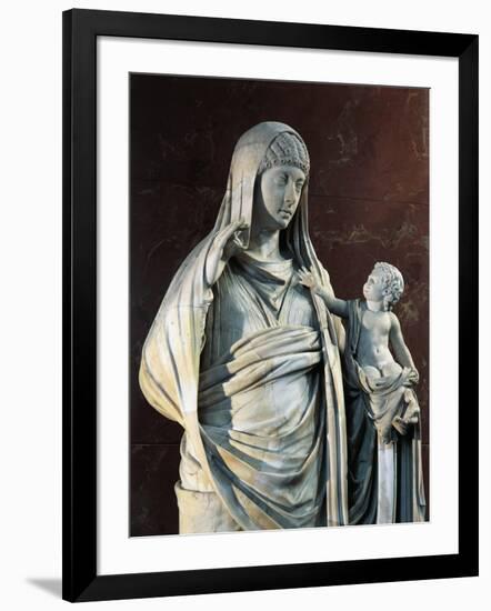 Marble Statue of Messalina Holding Britannicus, from Rome Surroundings, Detail-null-Framed Giclee Print