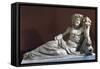 Marble Statue of River Deity Cayster, Artifact Uncovered in Ephesus, Turkey-null-Framed Stretched Canvas