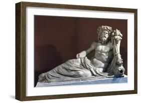 Marble Statue of River Deity Cayster, Artifact Uncovered in Ephesus, Turkey-null-Framed Giclee Print