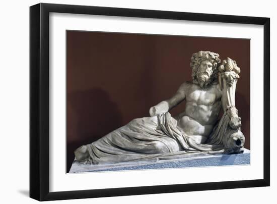 Marble Statue of River Deity Cayster, Artifact Uncovered in Ephesus, Turkey-null-Framed Giclee Print