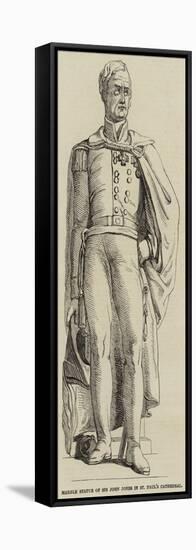 Marble Statue of Sir John Jones in St Paul's Cathedral-null-Framed Stretched Canvas