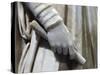 Marble Statue of Young Man, Detail of Hand Holding Roll of Parchment, 425-450 A.D.-null-Stretched Canvas