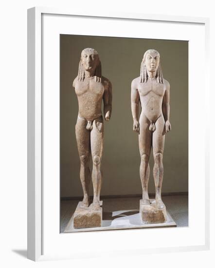 Marble Statues Representing Brothers Kleobis and Biton-null-Framed Giclee Print