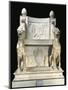 Marble Throne of Priest of Bacchus, Replica of Roman Sculptures Using Original Parts-null-Mounted Giclee Print