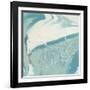 Marbled Aqua II-Ethan Harper-Framed Art Print