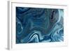 Marbled Blue and Golden Abstract Background. Liquid Marble Pattern-Ana Babii-Framed Art Print