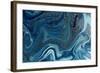 Marbled Blue and Golden Abstract Background. Liquid Marble Pattern-Ana Babii-Framed Art Print