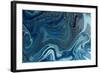 Marbled Blue and Golden Abstract Background. Liquid Marble Pattern-Ana Babii-Framed Art Print